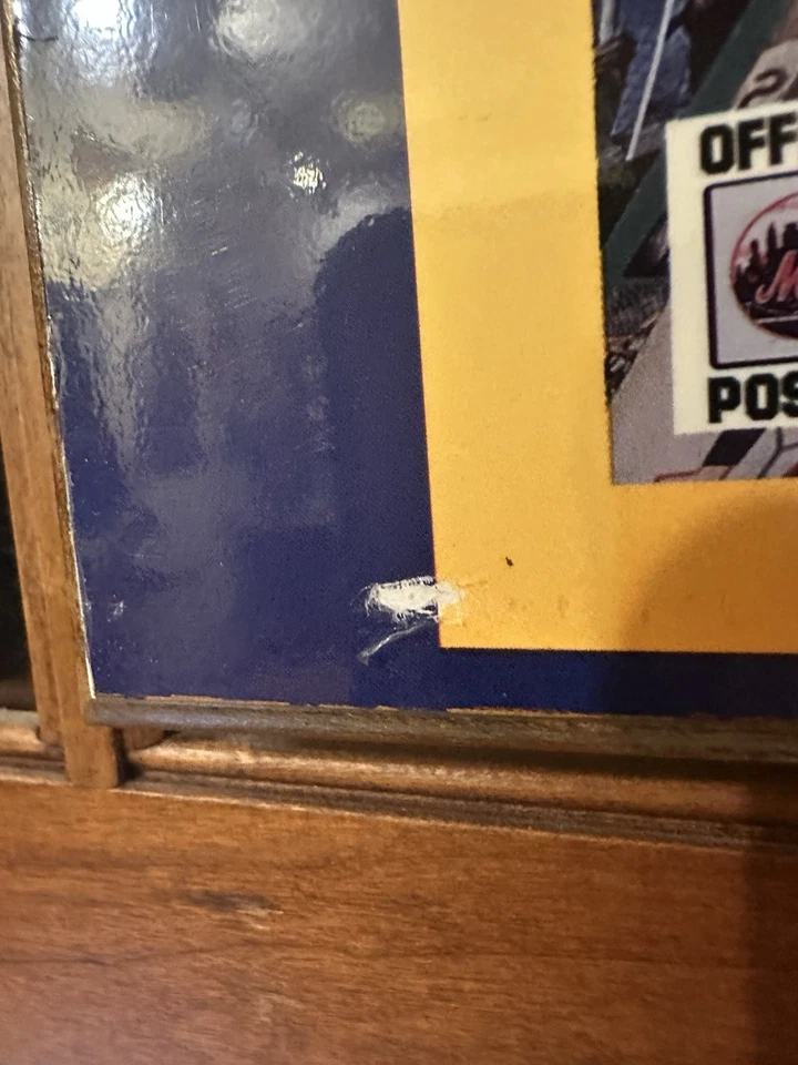 VINTAGE NY METS 1962-1986 COMMEMORATIVE MEMORABILIA FRAMED POSTER   - Image 4 of 4