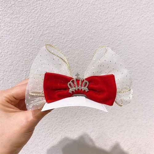 Baby Headwear New Year Hair Clips Girls Hair Accessions Red Velvet Hairpins - Picture 14 of 15