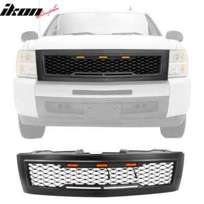 Fits 07-13 Chevy Silverado 1500 Matte Black Bumper Hood Mesh
