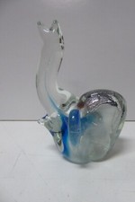 VINTAGE ART GLASS COLOURED CASED ELEPHANT STATUE FIGURINE