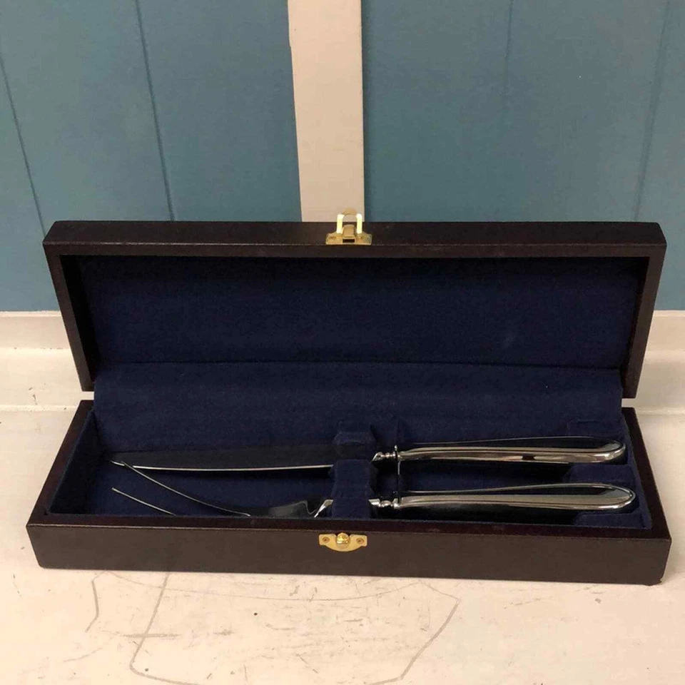 JUEGO DE TALLADO DE ACERO INOXIDABLE ERIN Hampton Silversmiths tenedor + cuchillo EN CAJA acción de gracias Foto 2 de 4