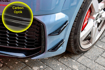4 tlg. Spoilerecken Luftführung  aus ABS für Audi TT RS 8S Facelift Carbon Optik