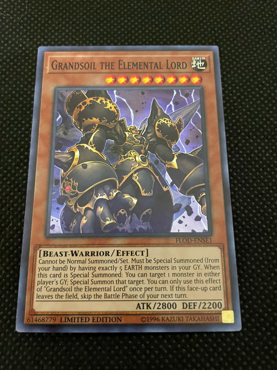 Grandsoil the Elemental Lord - FLOD-ENSE1 Super Rare Limited Edition NM  Yugioh