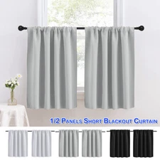 Short Curtains Thermal Blackout Small Tier Window Curtain Bedroom Kitchen Drape