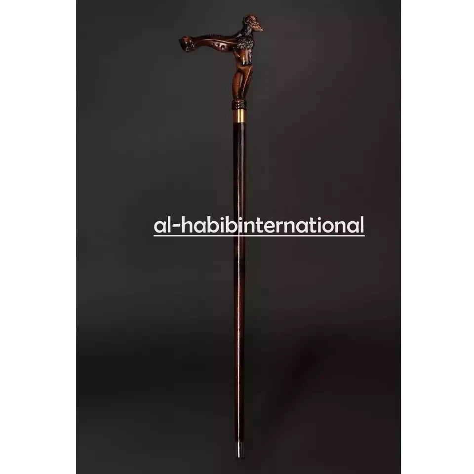 Mango de carnero anhelado a mano bastón de madera bastón carnero animal mejor regalo Foto 4 de 4