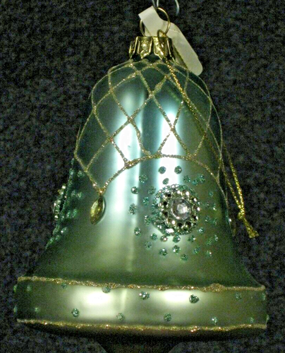 Green Blue Bell Ornament 2 styles - Kurt Adler - Picture 2 of 2