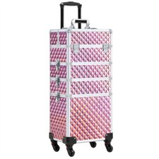 Valigia Trolley 4 in 1 da Trucco Beauty Case Make Up da Viaggio Estetista Rosa