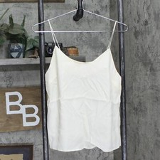 nine West Womens Spaghetti Strap Woven A-Line Cami Cream Off White S