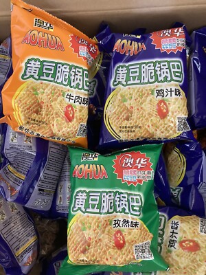 US delivery 黄豆脆锅巴8袋 Guo Ba 饼干 零食Crispy rice Chinese Food Snacks