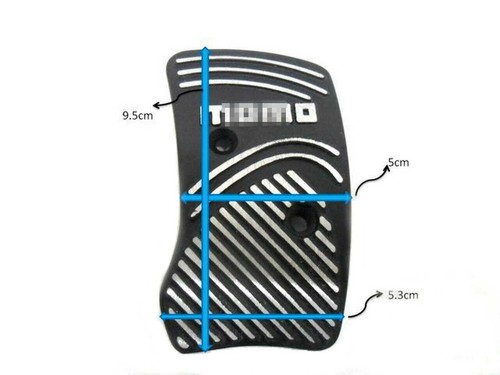 Black Aluminium Non Slip Sport Pedal Brake Pad Covers Manual Car 3 PC - Bild 6 von 7
