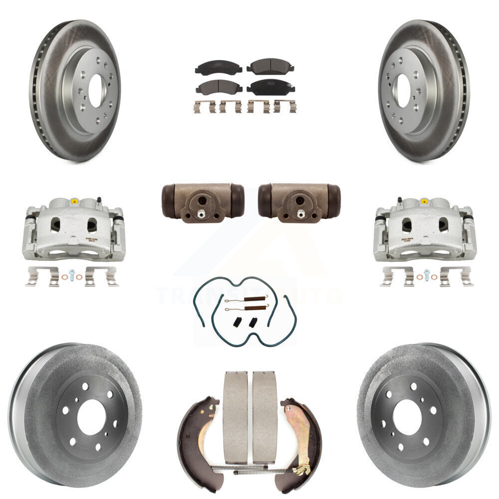 Front Rear Brake Caliper Rotor Drum Ceramic Pad Shoes Cylinder Kit for 1500