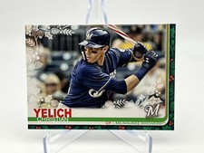 2019 Topps Holiday Walmart #HW72 SP Variation Christian Yelich Candy Cane Bat