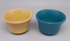 CTB 2 Terra Cotta Condiment Bowls Yellow And Teal