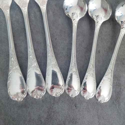 Christofle Marly Silverplate Flatware Cake Fork Coffee Spoon 6pcs Very Good - Picture 18 of 24