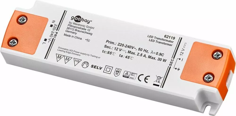 goobay LED-Trafo 30W/12V for LEDs without Electronic Ballast