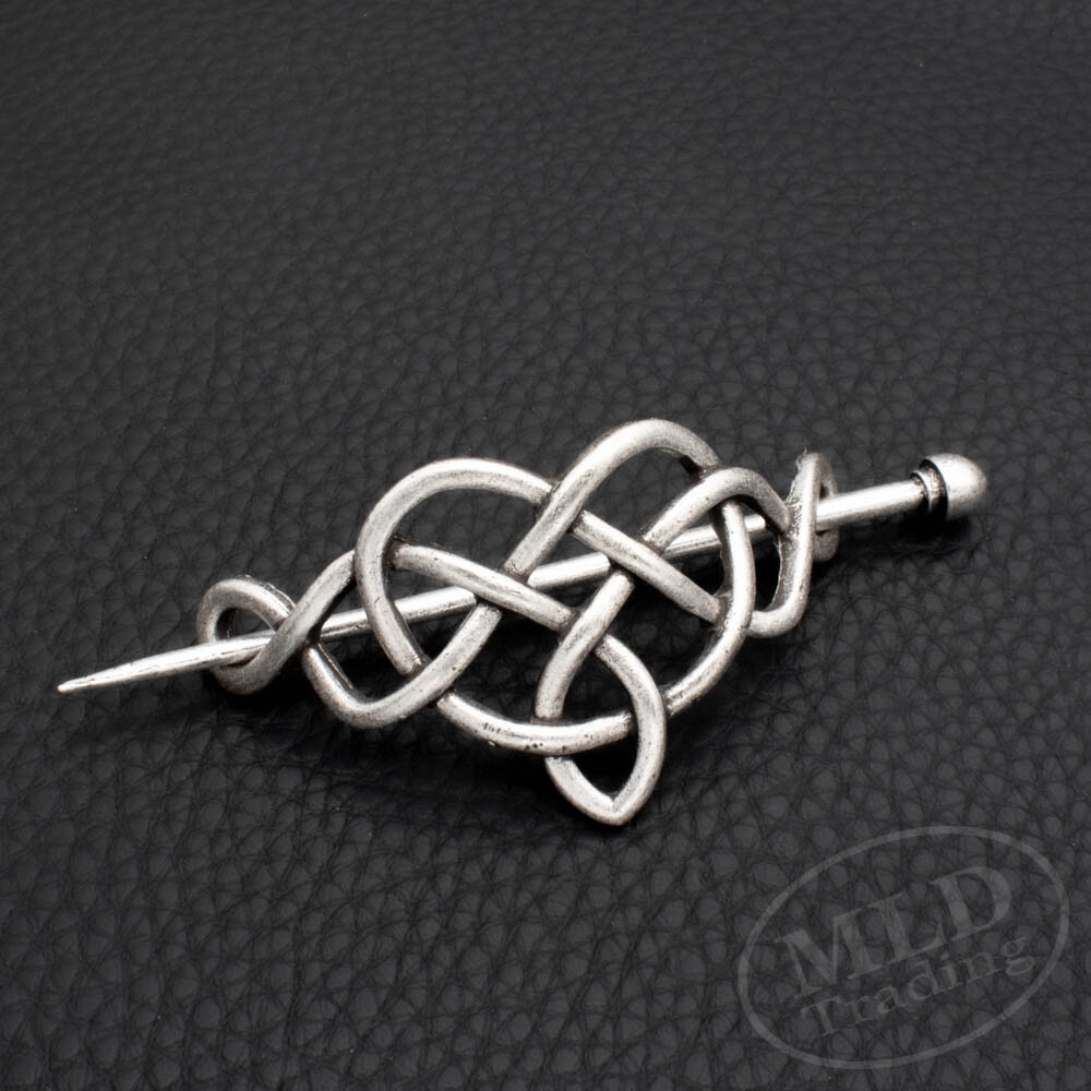 Large Celtic Heart Metal Stick Hair Pin Medieval Jewelry