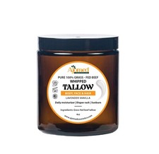 Crema facial de sebo batido vainilla lavanda de carne de res orgánica hecha a mano - 4 oz