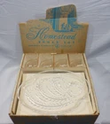 VINTAGE FEDERAL GLASS CO HOMESTEAD SNACK SET 4PC SET (PLATES AND CUPS)
