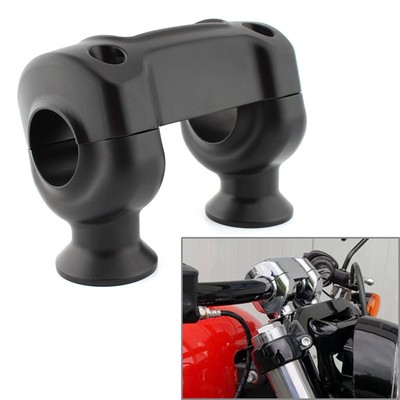 CNC Height Riser Lenkerclip-Adapter schwarz für Harley Softail Dyna Fat Bob