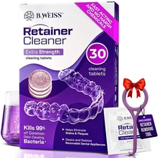 Retainer Cleaner Tablets, Invisalign Cleaner, Remove Stains, Odors & Plaque, ...