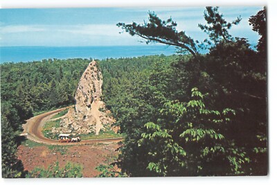 Postcard Sugar Loaf Rock Mackinac Island MI 1961 Carriage Tours Lucy Gridley