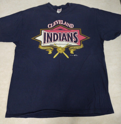 Hanes Heavyweight Adult XL MLB Cleveland Indians 1995 Blue Tshirt Pre-owned