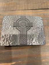 Great American Products Gray Rectangular Cross Belt Buckle