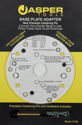 Jasper Tools Model 575 Base Plate Adapter for Plunge Routers | Allows for Per...