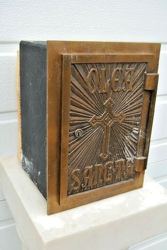 + Schöner älterer traditioneller Ambry (für heilige Öle) braucht Schlüssel + Kelch Co. + (CU367) - Bild 2 von 3