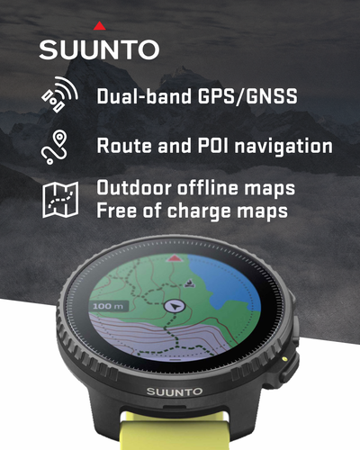 SUUNTO Vertical Adventure GPS Steel Watch Black Lime Offline Map with Power Bank - Picture 7 of 8