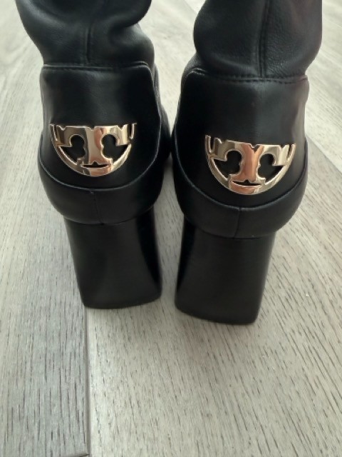 GUC Tory Burch Sidney 70MM Boots Stretch Nappa Leather Black Womens Sz 7B $550 thumbnail 4