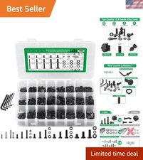 Professional 1500PCS Screw and Nut Set in Alloy Steel, Black Zinc for Durability