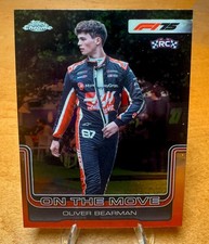 2025 Topps Chrome F1 OLIVER BEARMAN Rookie RC Logofractor On The Move #186