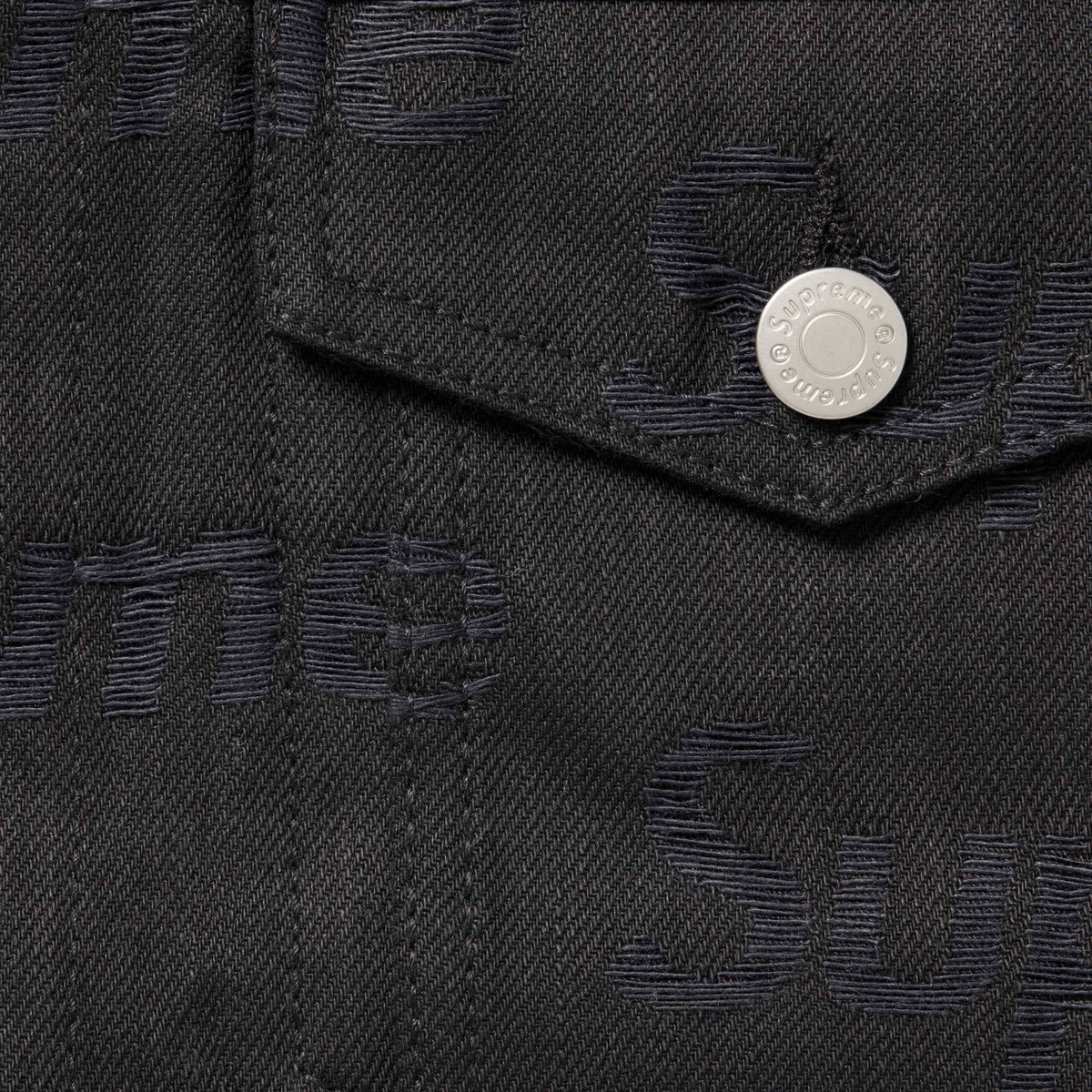 Jacquard Logos Denim Trucker Jacket サイズS Supreme Jacquard Logos Denim Trucker Jacket (FW25) - $298