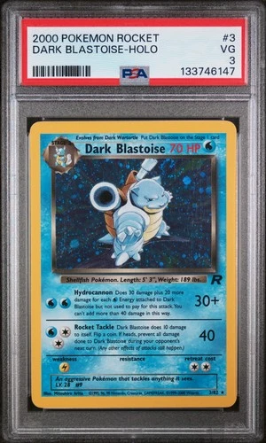 2000 POKEMON ROCKET #3 DARK BLASTOISE-HOLO PSA 3