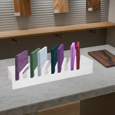 45° White 10 Slots Tile Sample Display Rack Tabletop Metal Tile Display Stand