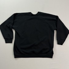 Vintage 90s Y2K Fruit of The Loom Men  s Black Blank Single Stitch Sweatshirt XL