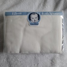 Vtg Gerber 12 Flat fold Birdseye Weave Cloth 100 Cotton Diapers NOS 90's USA