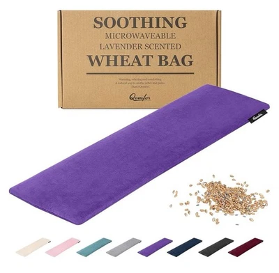 Wheat Bag Microwavable - Qomfor Moldable Heat Pad (48 x 15 cm) Purple
