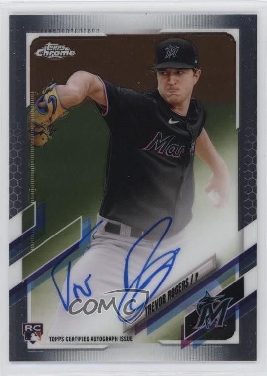 2021 Topps Chrome Rookie Auto Trevor Rogers #RA-TR Auto 1j7n
