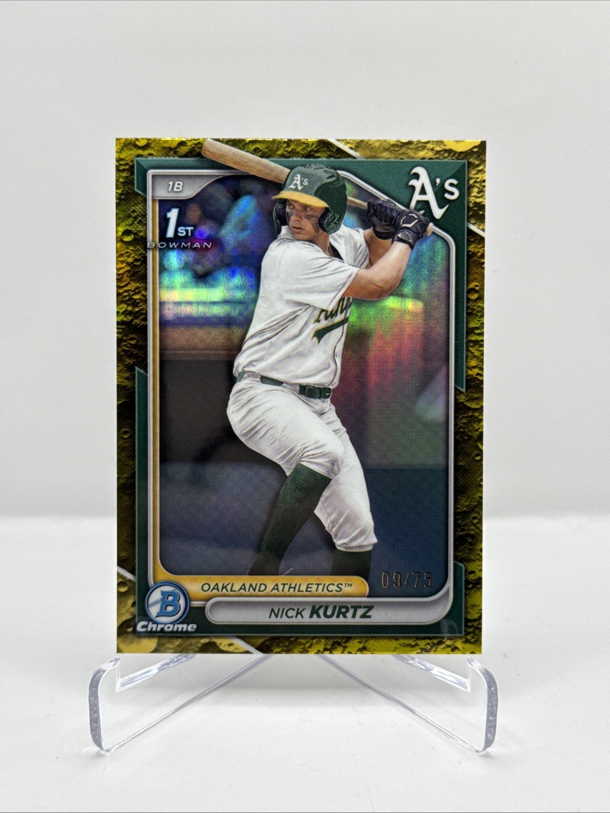 2024 Bowman Draft BDC-56 Nick Kurtz Chrome Yellow Lunar Refractor 1st /75 ROY