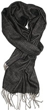 VERONZ Super Soft Classic Cashmere Feel Winter Scarf Black/Grey Herringbone