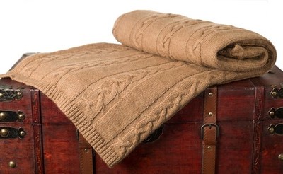 Wolldecke Kamel 100% Made in Italy. Ideales edles Weihnachtsgeschenk 