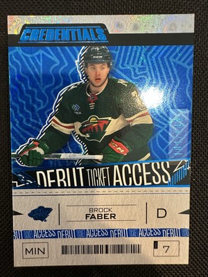 2023-24 Credentials Hockey Brock Faber #156 Debut Ticket Access Blue /149 RC