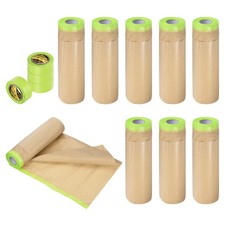 Masking Paper Tape, 18inch x 50feet Masking Paper w/Tape 9Pcs