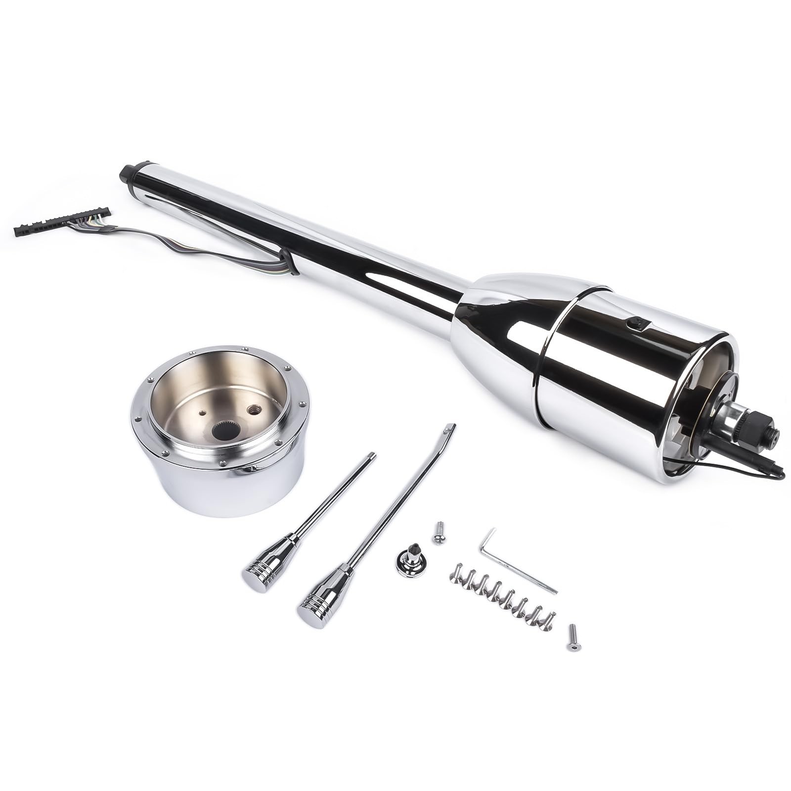 30'' Chrome Tilt Steering Column Floor Shift Replacement for Chevy GM w/Adapt...
