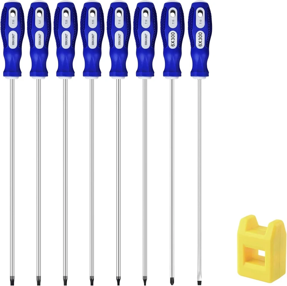 Professional 8-Piece Extra Long Screwdriver Set: Torx & Phillips with Magnetizer - Image 3 of 4