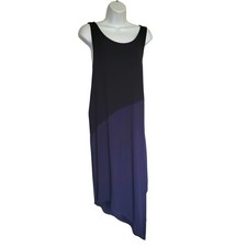 Eileen Fisher Asymmetrical Colorblock Tank Dress Womens Large Jersey Viscose L