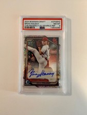 2024 BOWMAN DRAFT BRIAN HOLIDAY CHR PROSPECT AUTO-SPARKLE REF #CPABHO PSA 8