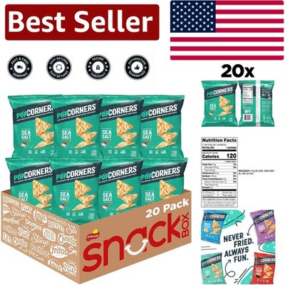 Sea Salt Popped Corn Snacks - Ideal 1 Oz Packs, 20 Count for Healthy Snacking